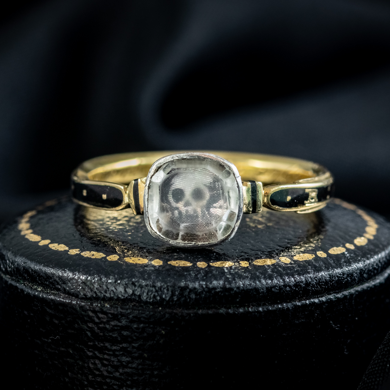 Antique Georgian Memento Mori Skull Ring Inscribed 1763 And 1767