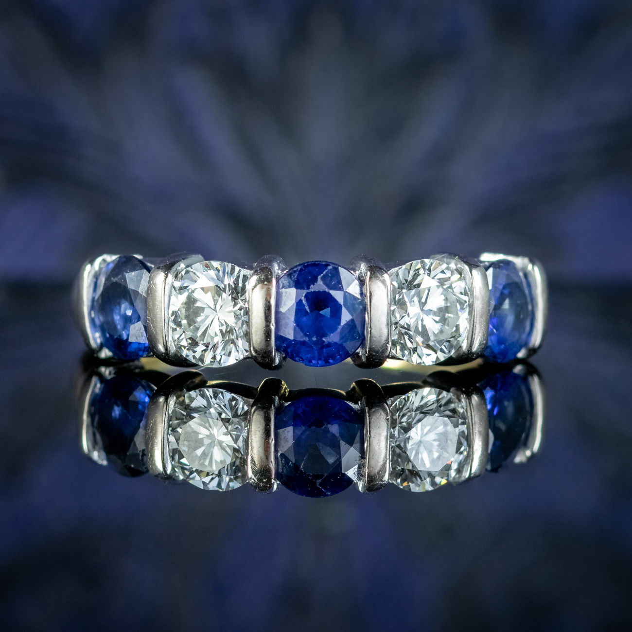 Sapphire Diamond Half Eternity Ring 0.75ct Of Sapphire