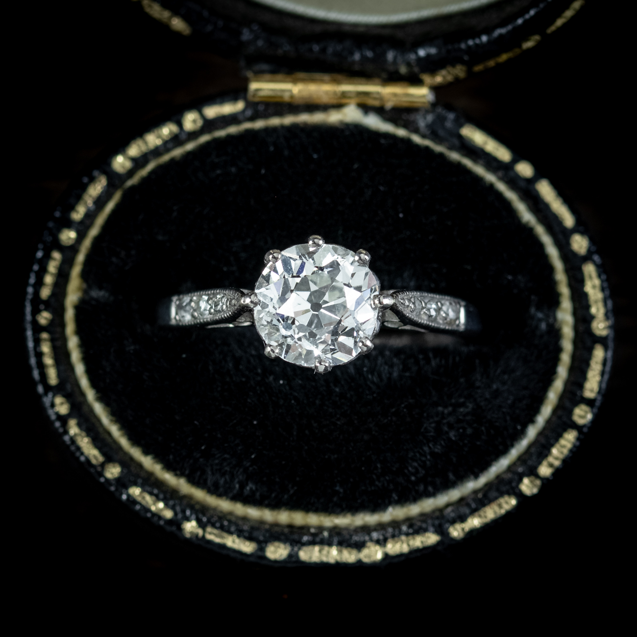 Antique Edwardian Diamond Solitaire Ring 1.46ct Diamond Circa 1910