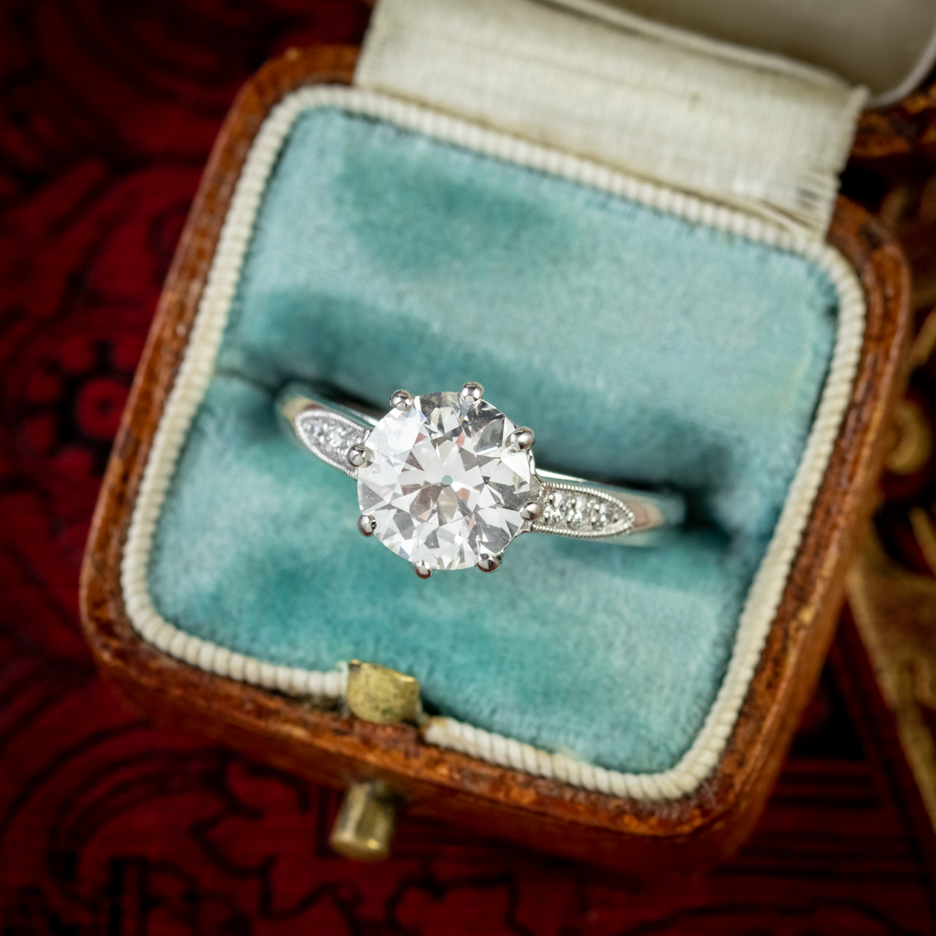 Edwardian Style Diamond Solitaire Ring 1.78ct Diamond With Cert