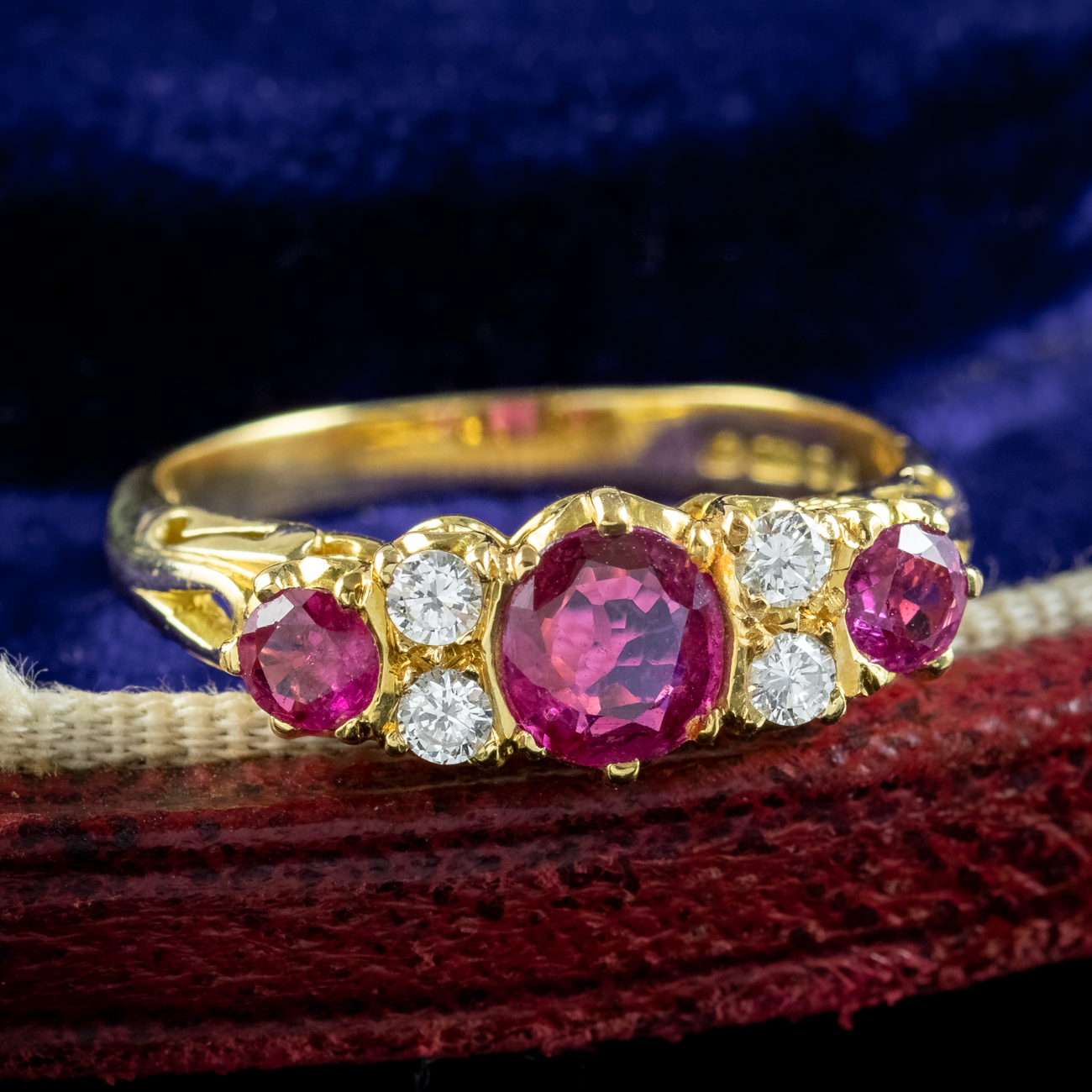 Vintage Ruby Diamond Ring 1.2ct Ruby Dated 1989 With Cert