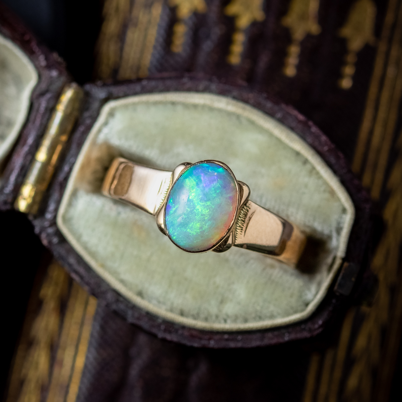 Antique Victorian Opal Solitaire Ring 0.70ct Opal