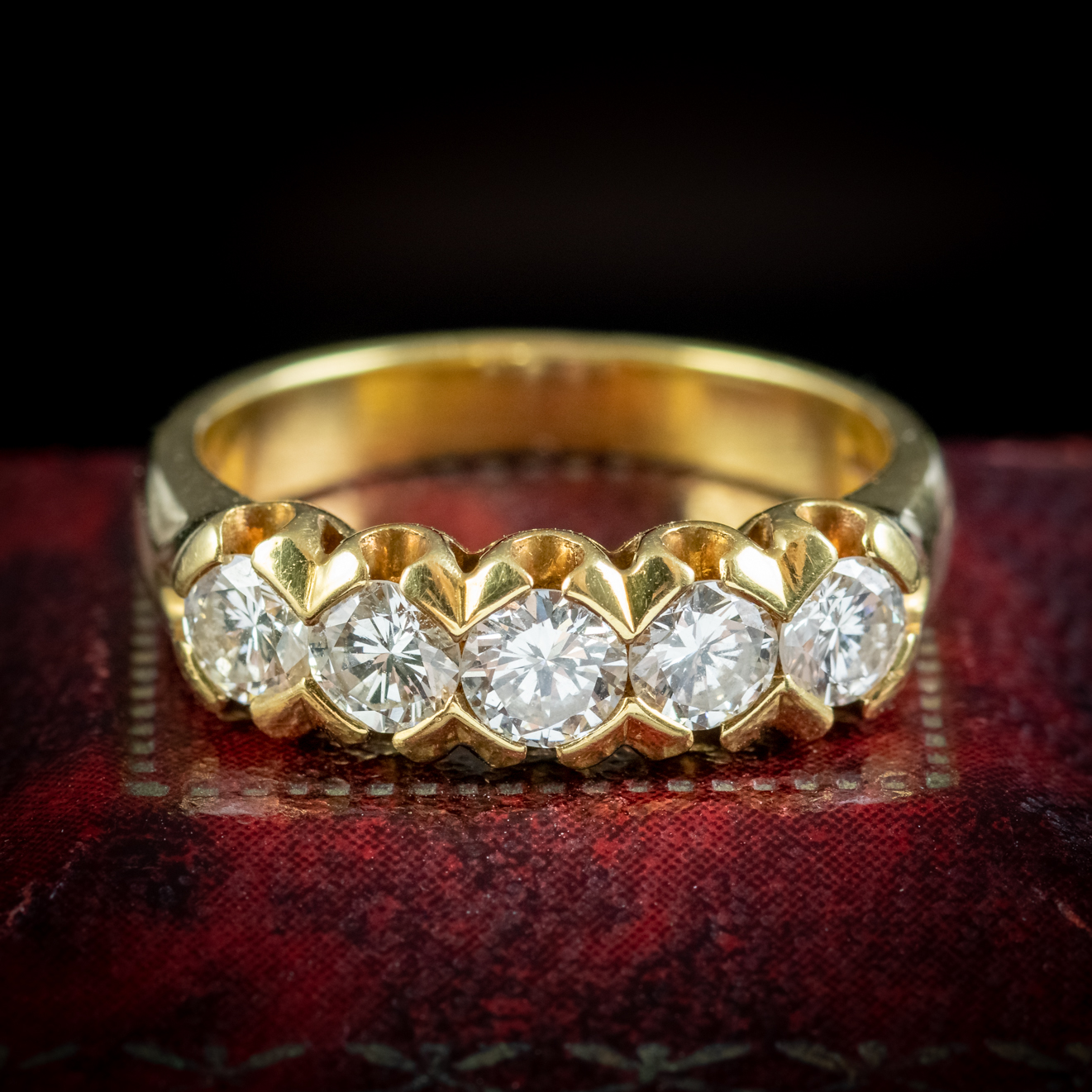 Antique Edwardian Five Stone Diamond Ring 1.20ct Of Diamond Circa 1915