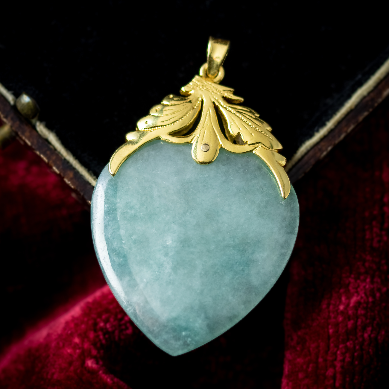 Antique Victorian Jade Heart Pendant