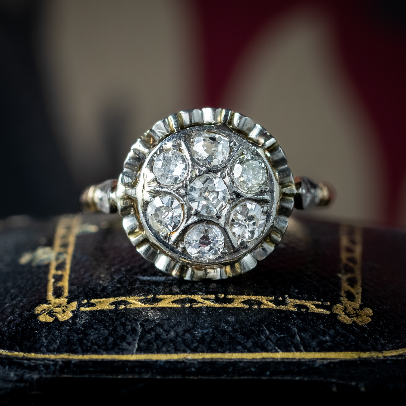 Antique Victorian Diamond Cluster Ring 0.80ct Total