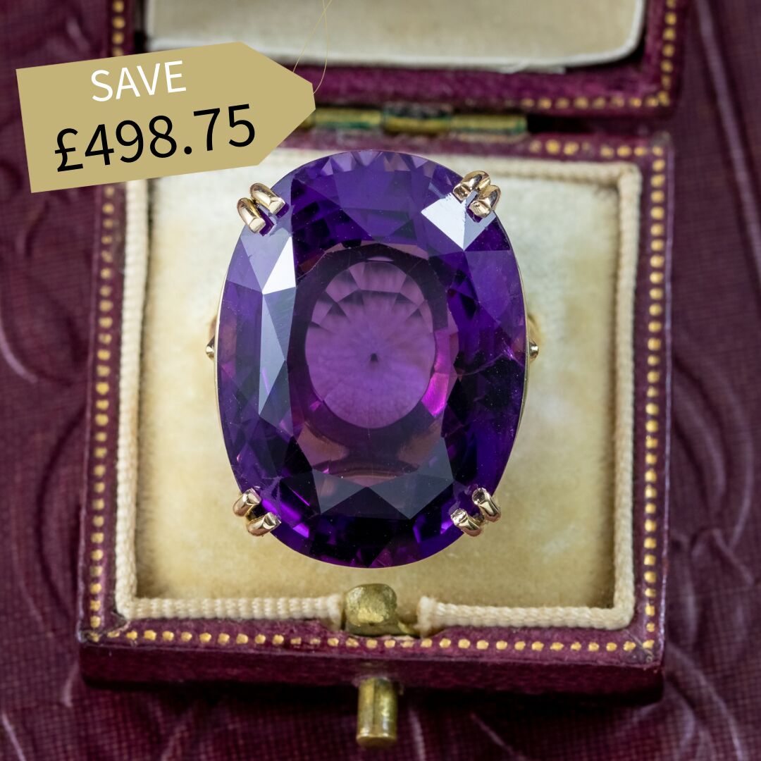 Vintage Amethyst Cocktail ring 32ct Amethyst