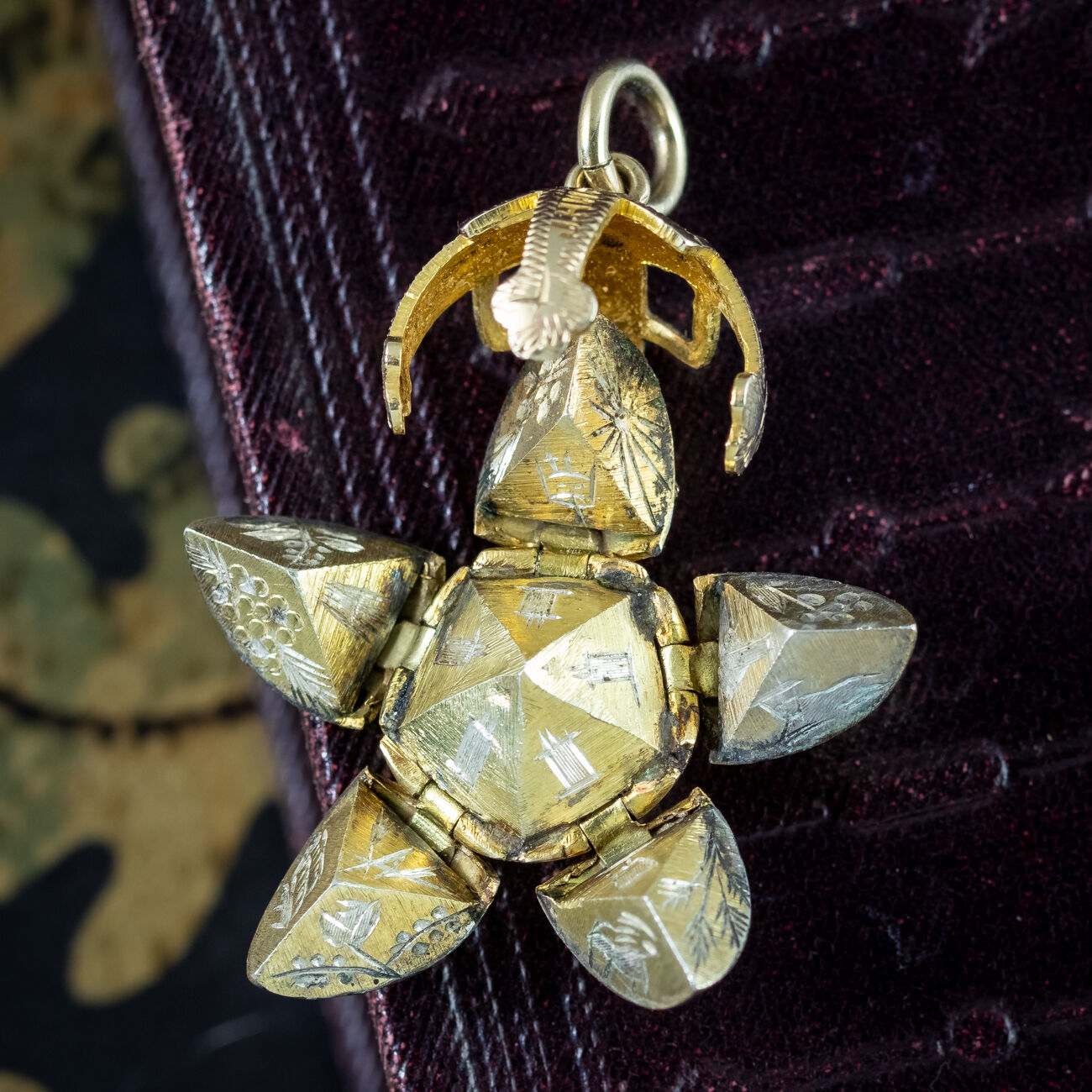 Vintage Masonic Orb Fob Pendant 9ct Gold