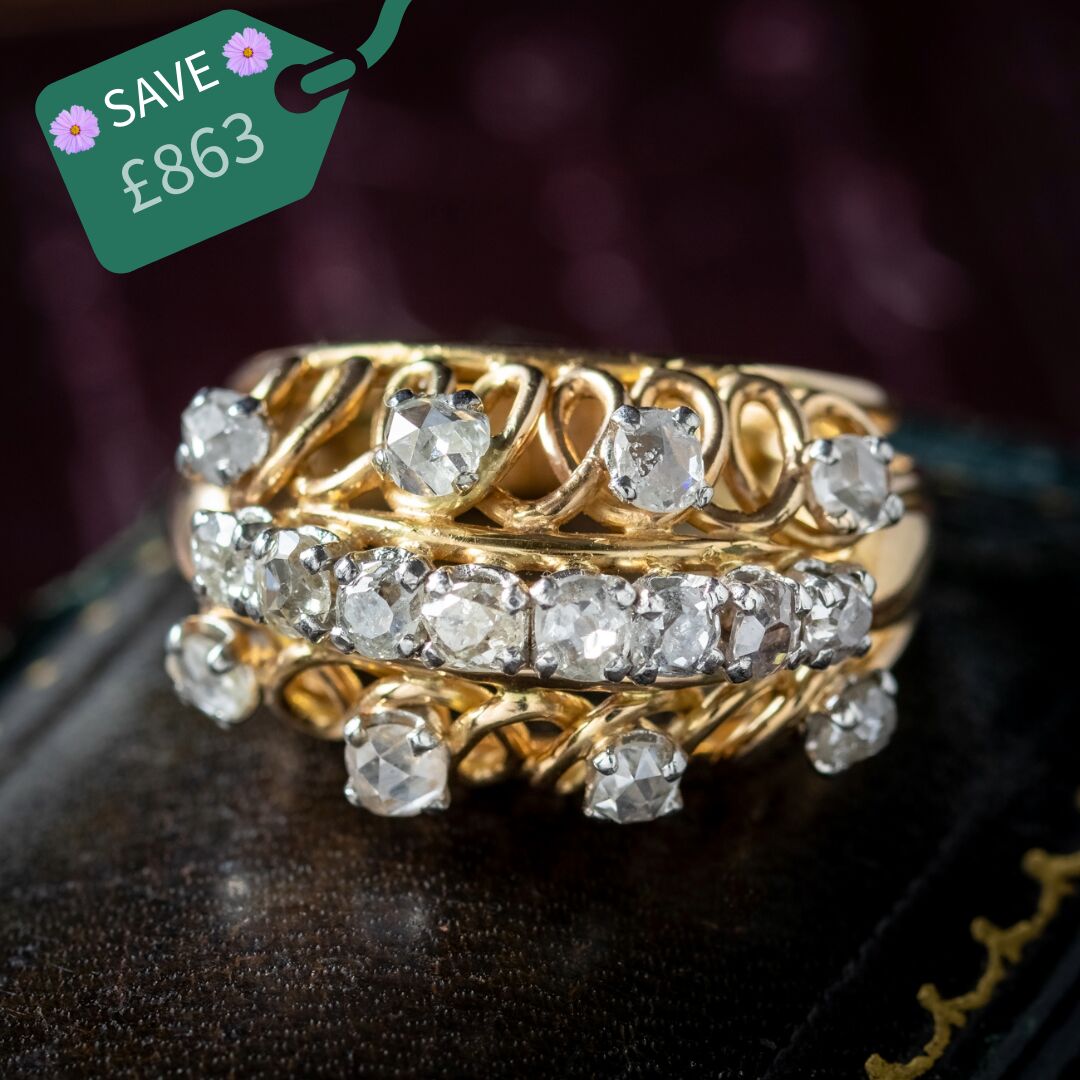 Art Deco French Diamond Boule Cocktail Ring 2ct Diamond