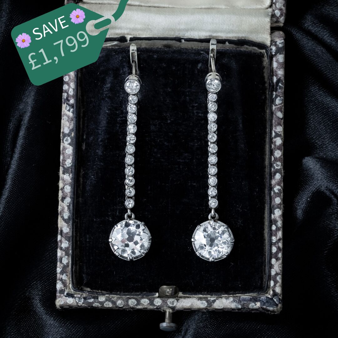 Art Deco Style Lab Grown Diamond Drop Earrings 5.85ct Total