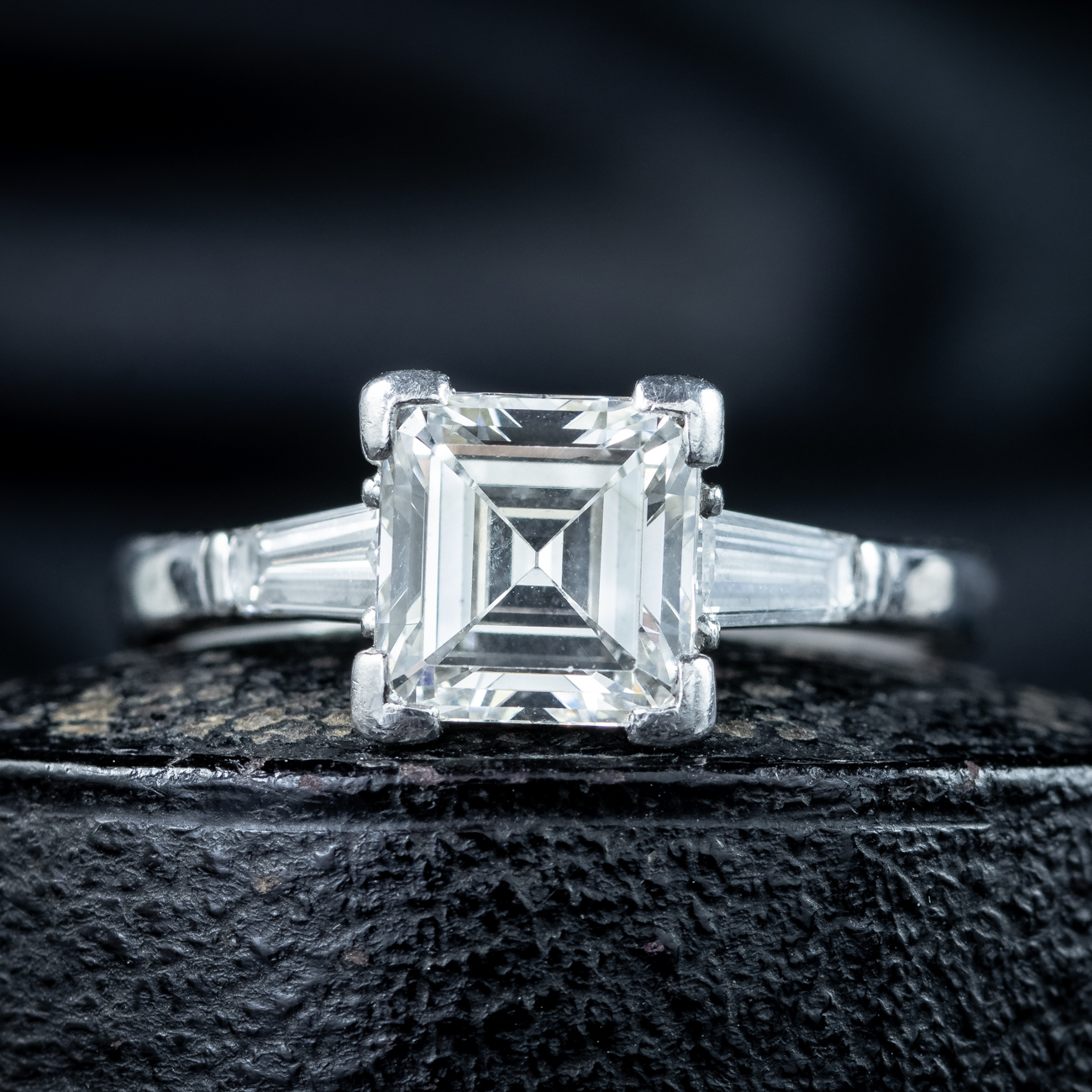Art Deco Diamond Trilogy Ring 2ct Total