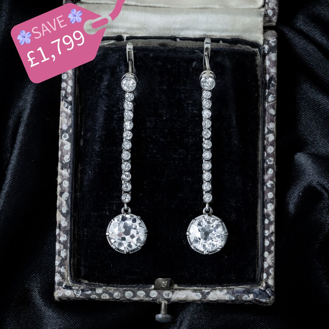Art Deco Style Lab Grown Diamond Drop Earrings 5.85ct Total