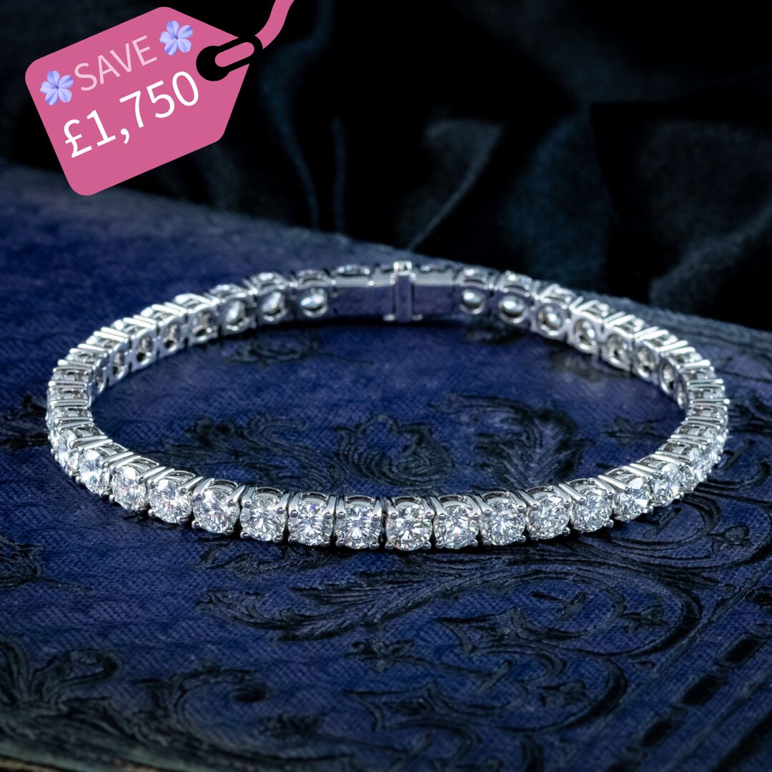 Art Deco Style Lab Grown Diamond Tennis Bracelet 12.56ct Total