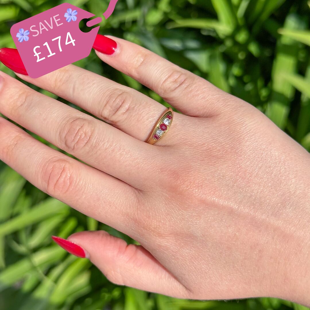Antique Victorian Ruby Diamond Ring