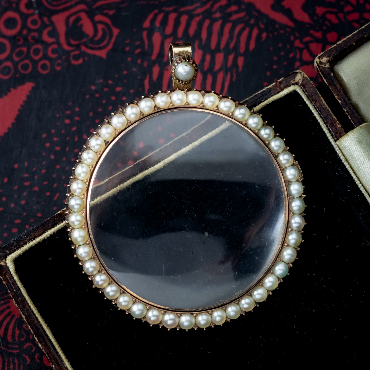 Antique Victorian Pearl Double Sided Portrait Locket 15ct Gold