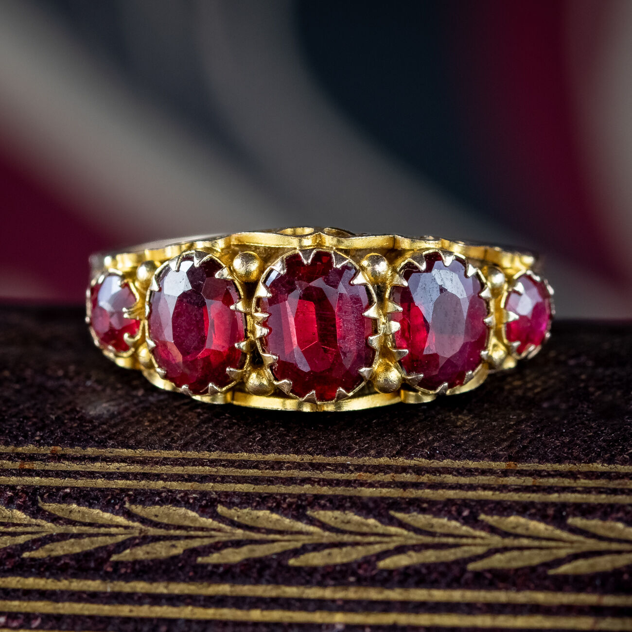 Antique Victorian Red Quartz Ring Dated 1894