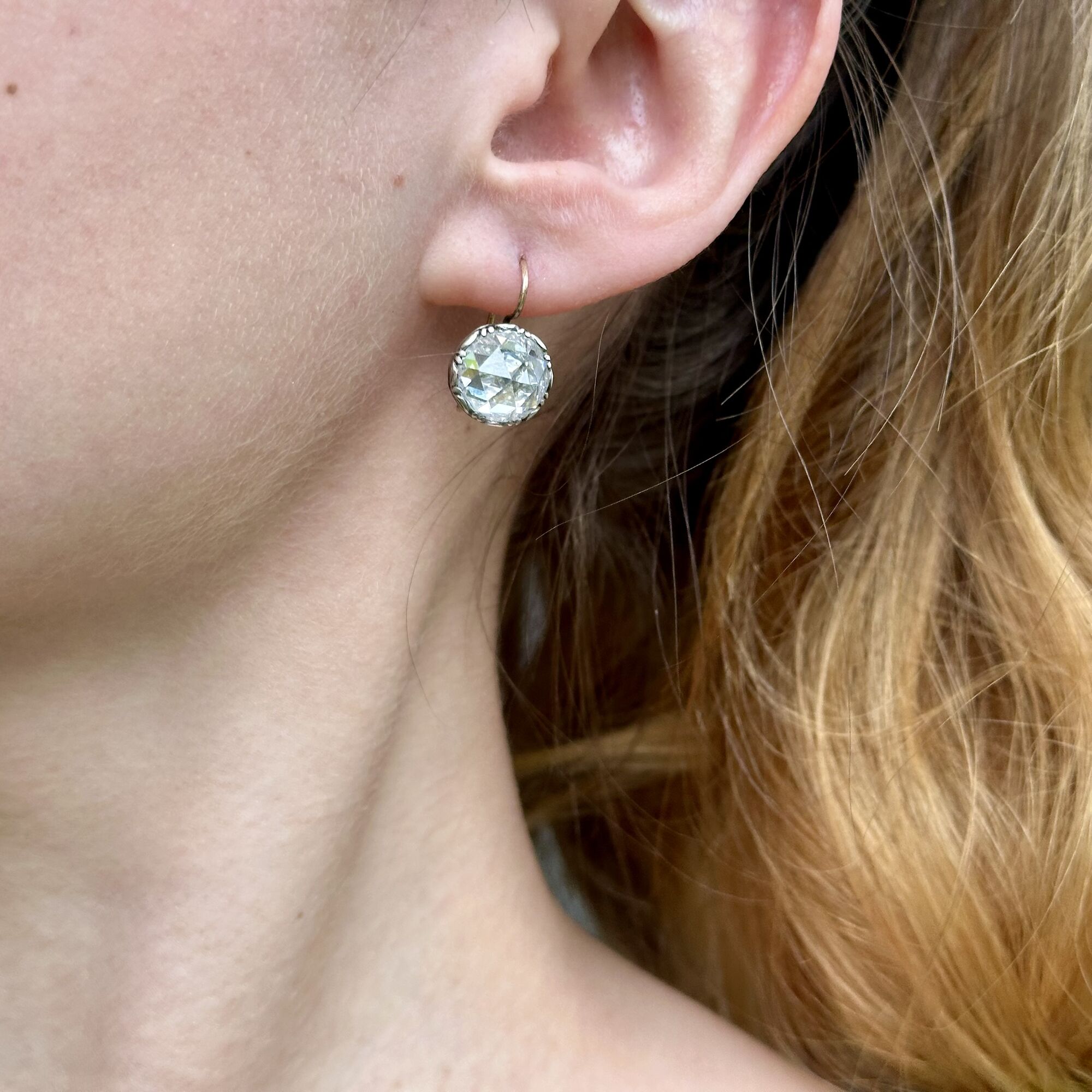 Georgian Style Paste Earrings Silver 18ct Gold
