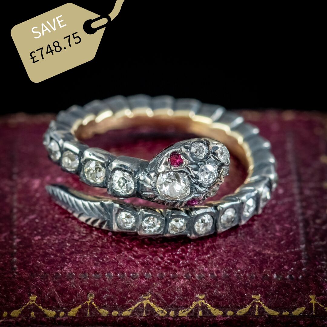 Georgian Style Diamond Snake Eternity Ring